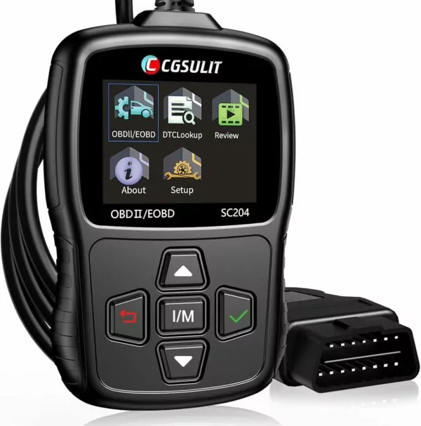 CGSULIT SC204 Enhanced OBD2 Scanner Diagnostic Tool, Check Engine Code Reader With Reset, Smog Check, Clear Code, Live Data & More, Car Code Readers & Scan Tools for All OBDII/EOBD Vehicles After 1996