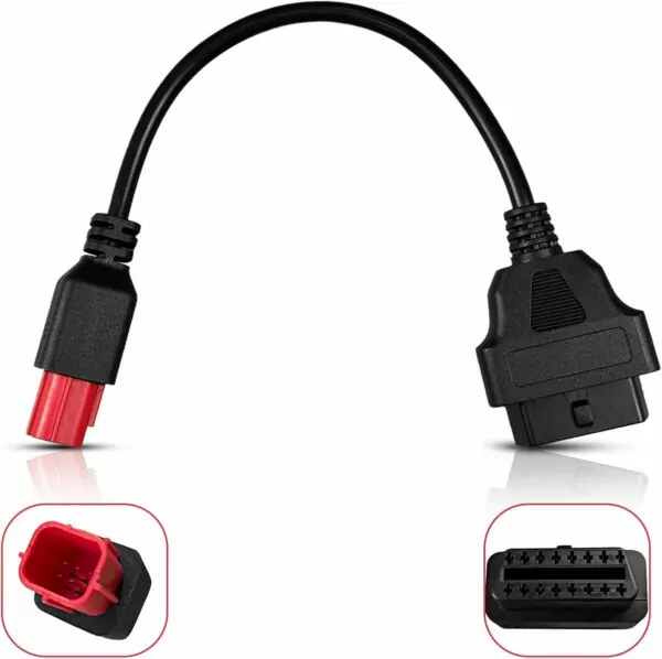 Obd2 Adapter Cable 16Pin to 6 pin OBD Diagnostic Cable,for Guzzi Kawasaki Suzuki Motorcycle 6 Pin OBD Diagnostic Cable,for Yamaha KTM 6 Pin Obd1 to Obd2 and Euro5 6-pin Connector