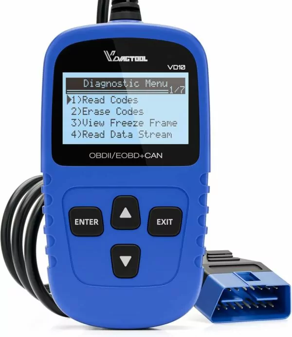 VDIAGTOOL VD10 OBD2 Scanner Code Reader Car Diagnostic Tool Engine Fault Code Reader for Turn Off CEL with Live Data/Freeze Frame/I/M Readiness for All OBDII Protocol Cars, 2024 New Version