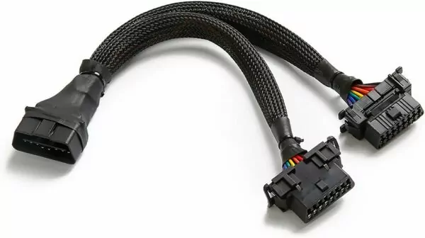 bbfly-B6 OBD2 Splitter 16 Pin OBD II Splitter Extension 1x Male and 2X Female Extension Cable Adapter (1FT/30CM) (1Pack)